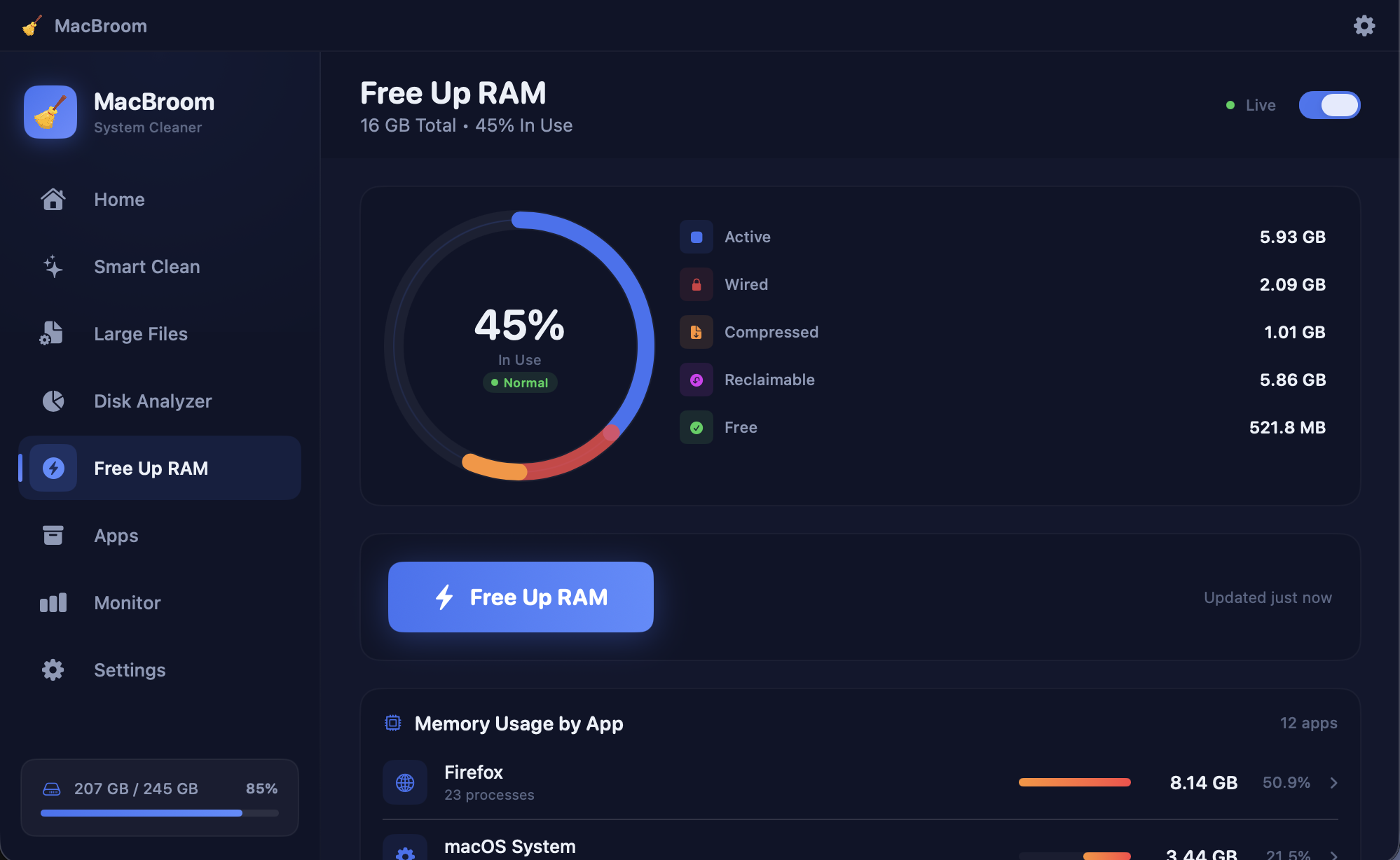 Free Up RAM screenshot