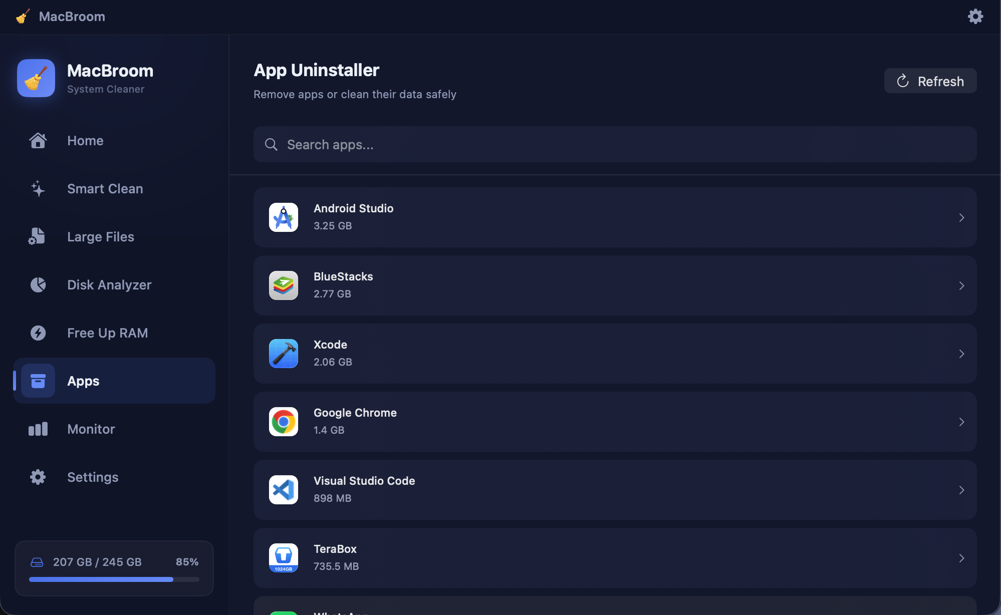 App Uninstaller screenshot